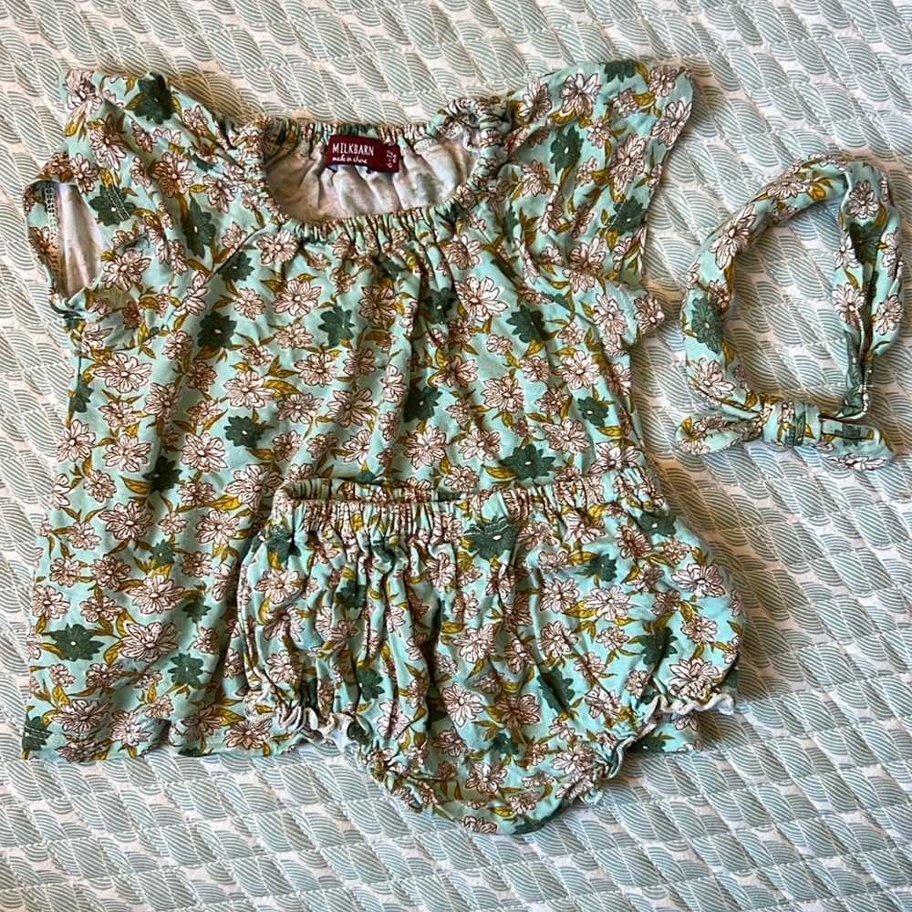 Milkbarn floral set 6-12 months
